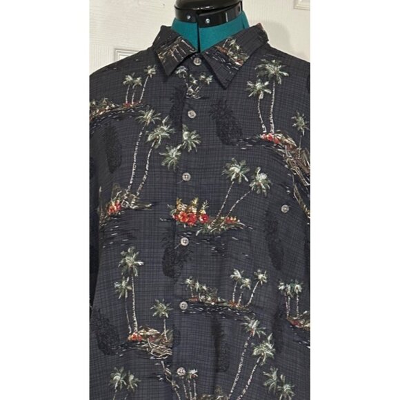 Batek Bay Button-Down Casual Shirt Tropical Beach Theme 100% Rayon Men's Size XL - Picture 3 of 14
